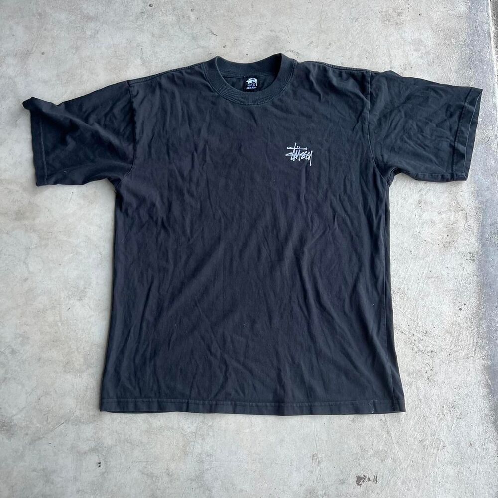 Stussy black logo tee Mens size L Large